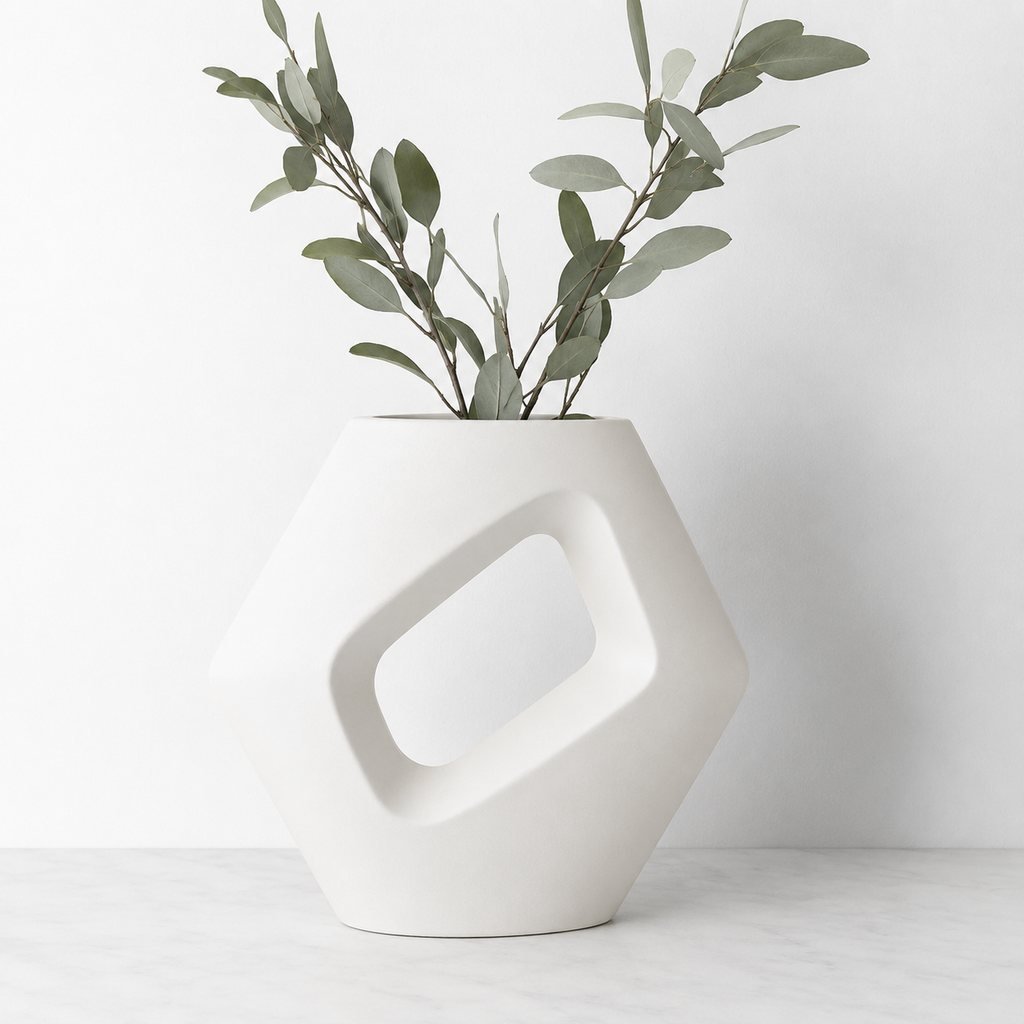 Florero Escultural Nexo Blanco